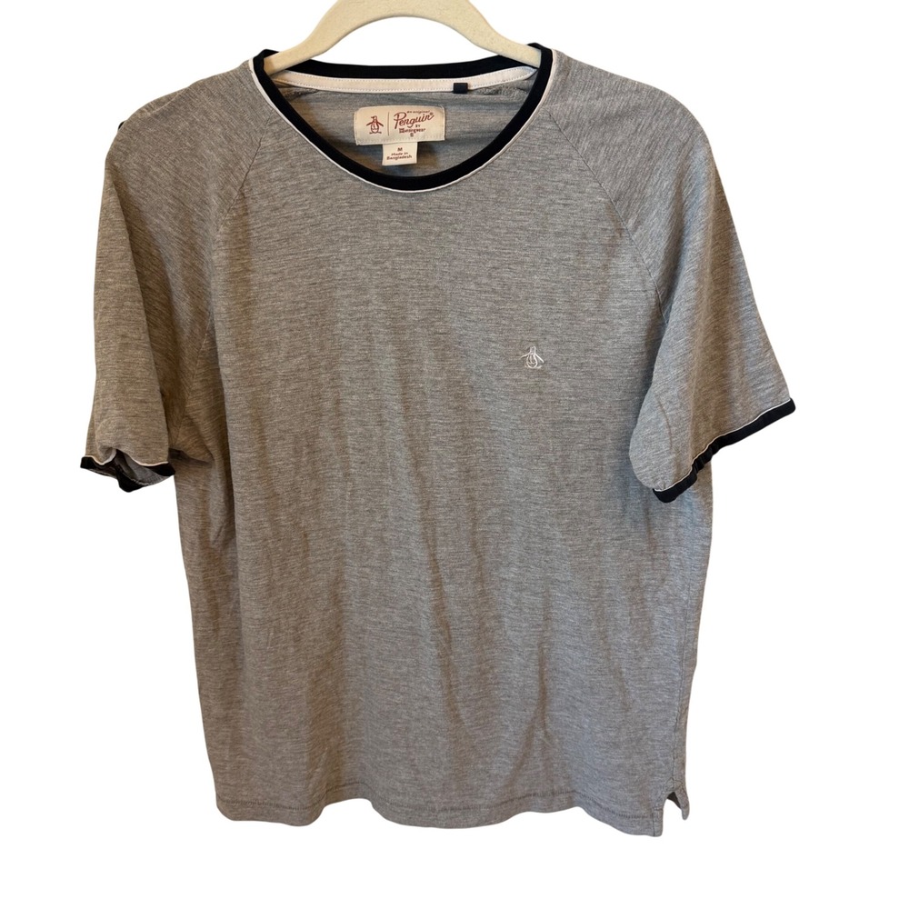 Penguin Munsingwear Mens T-Shirt Medium Gray Short Sleeve Casual‎ Top
